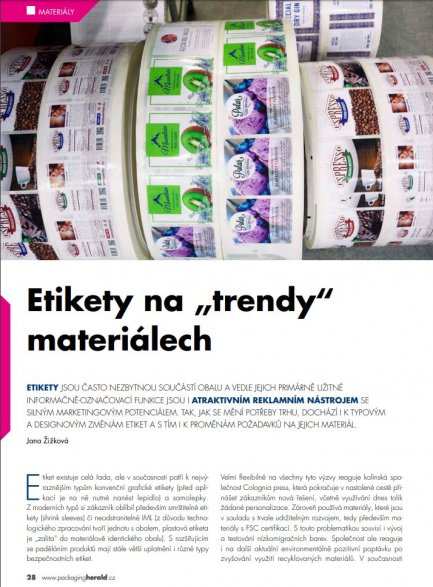 Etikety na „trendy“ materiálech